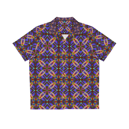 Our Original Hand Drawn Design Men's Hawaiian Shirt - Matrix Design Button Through