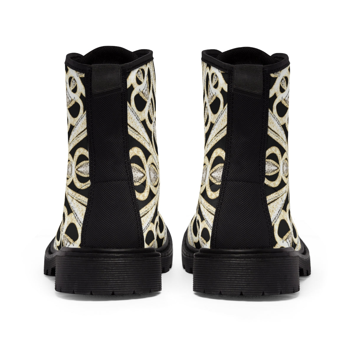 Women's Custom Print Diamonds & Pearls Canvas Boots