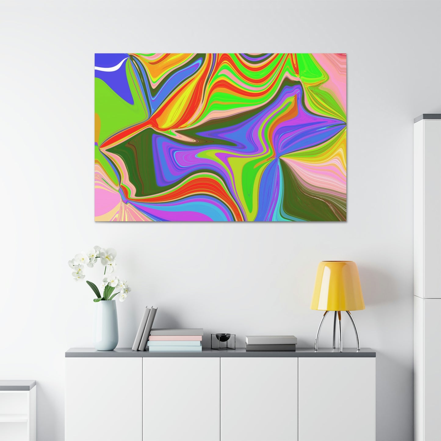 Canvas Stretched, 1.5'' Rainbow Abstract