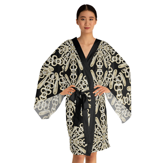 Long Sleeve Kimono Robe Diamonds & Pearls