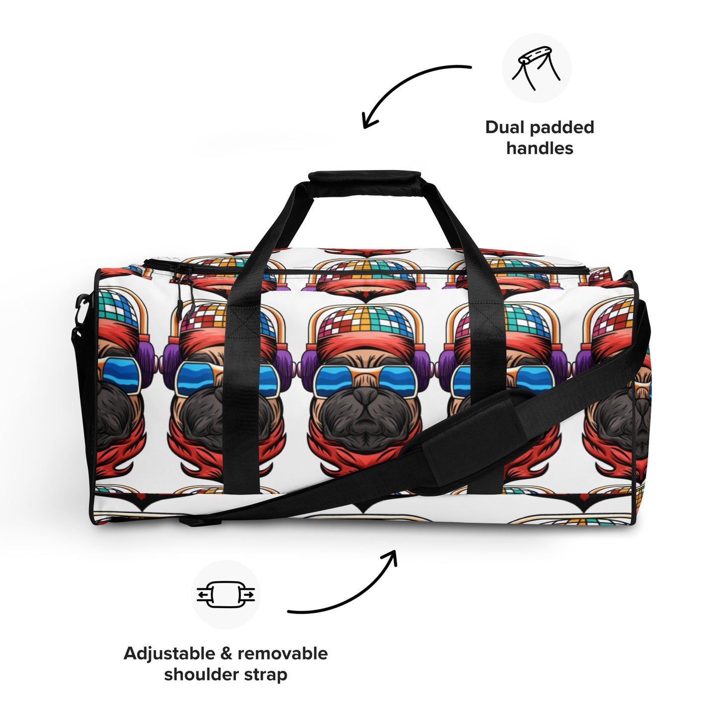 Pug Life | Duffle Bag (White)