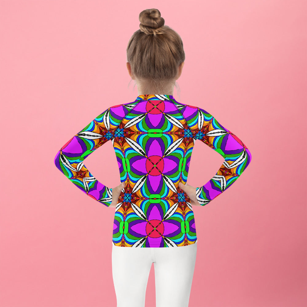 Retro Rainbow | Kids Rash Guard