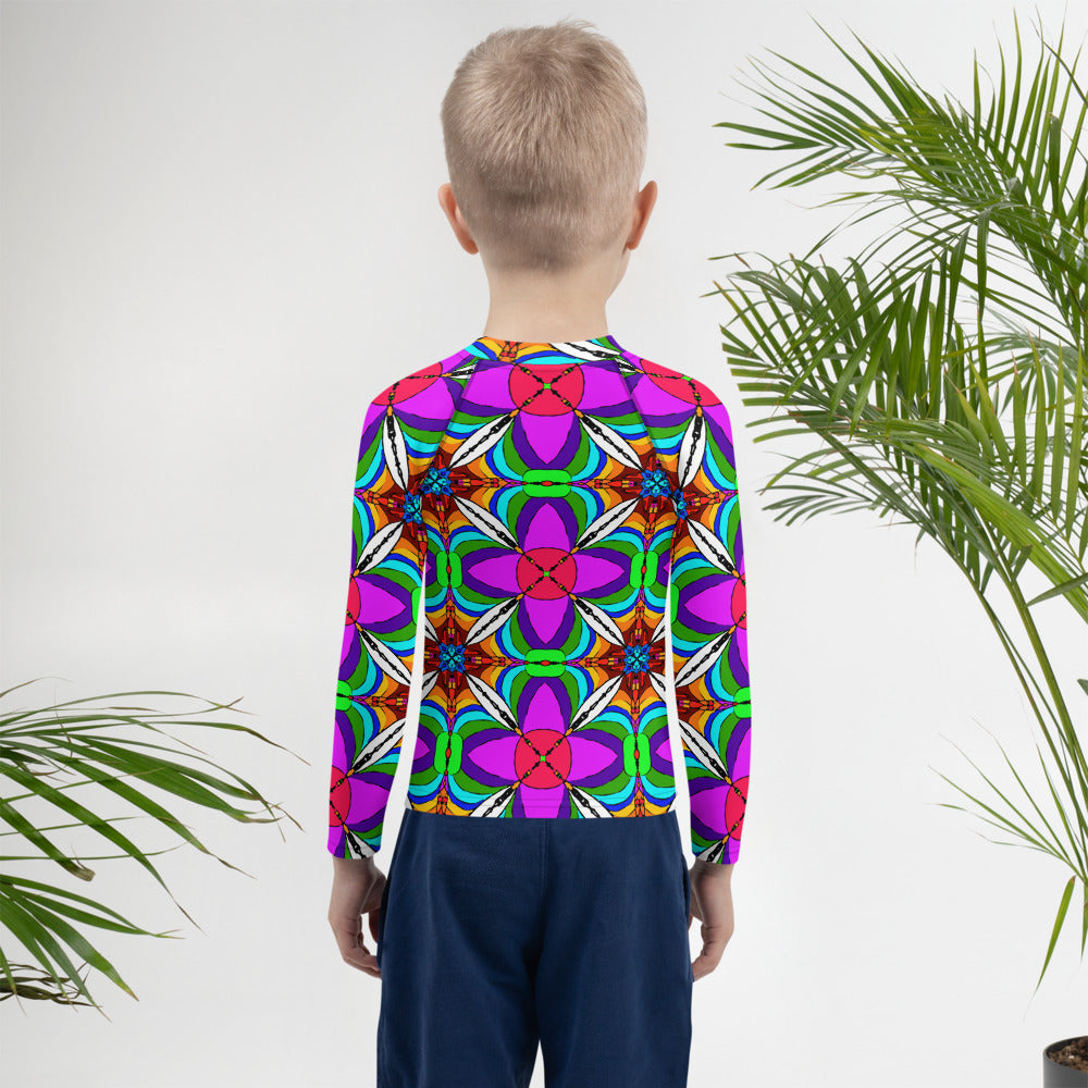 Retro Rainbow | Kids Rash Guard