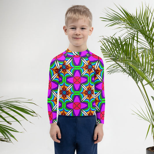 Retro Rainbow | Kids Rash Guard