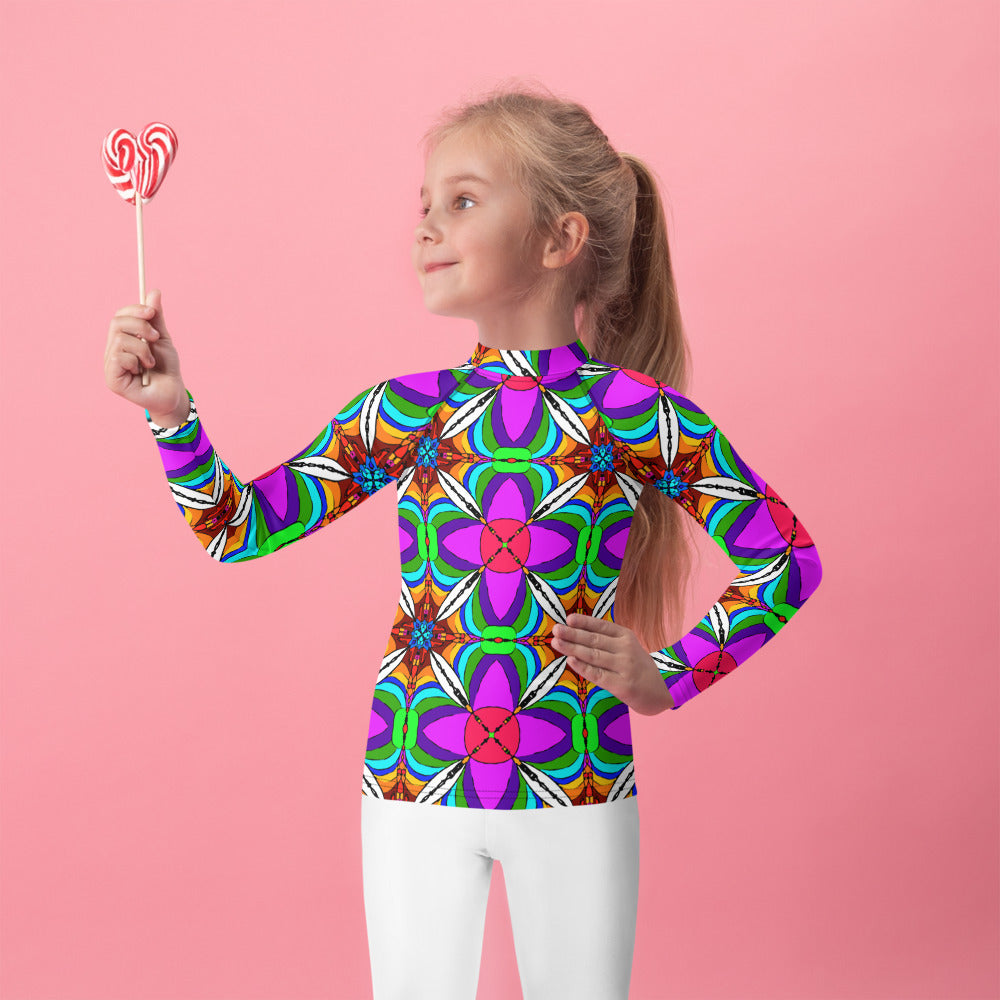 Retro Rainbow | Kids Rash Guard