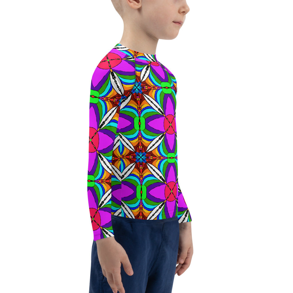 Retro Rainbow | Kids Rash Guard