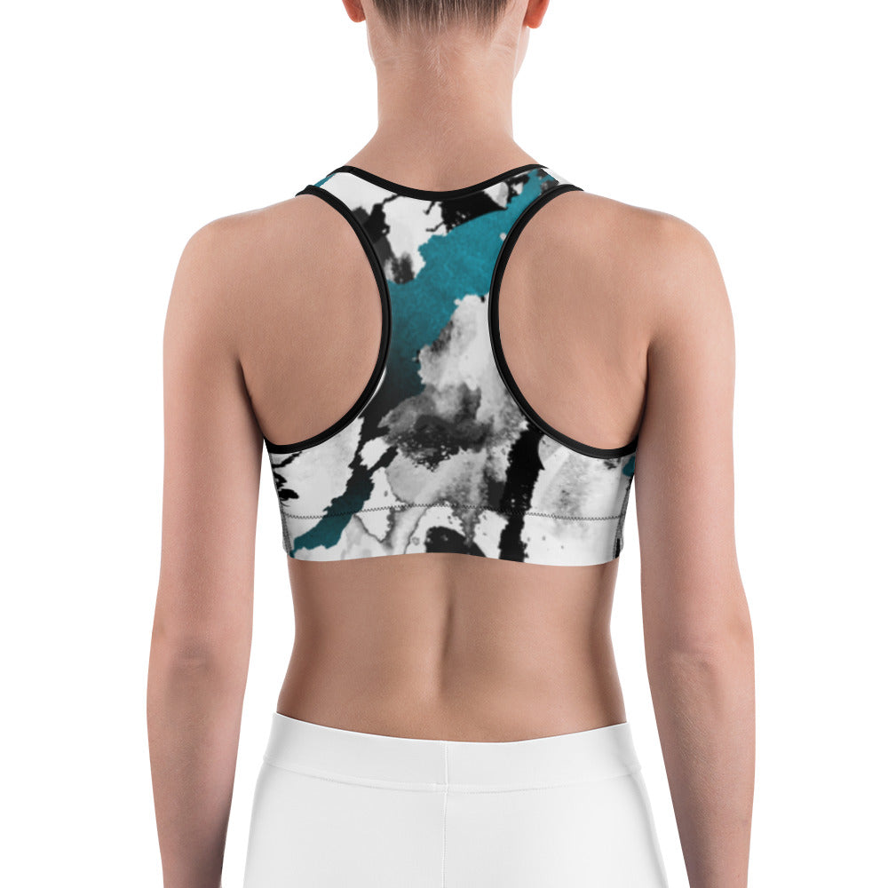 Marble Teal | Sports bra