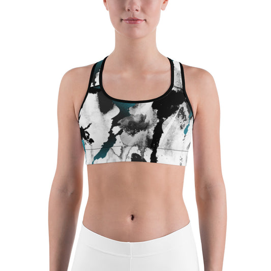 Marble Teal | Sports bra