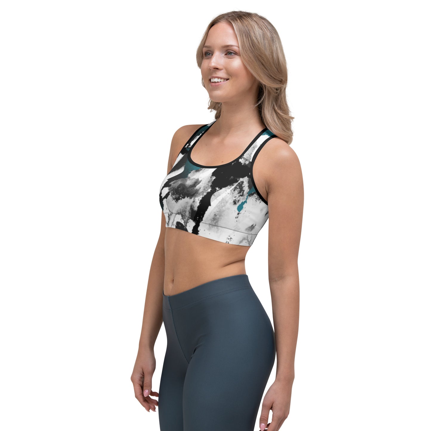 Marble Teal | Sports bra