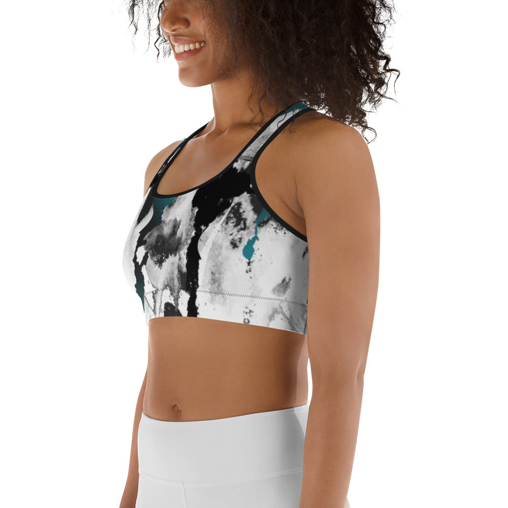 Marble Teal | Sports bra