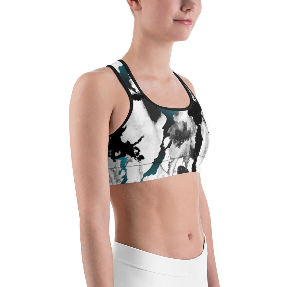 Marble Teal | Sports bra