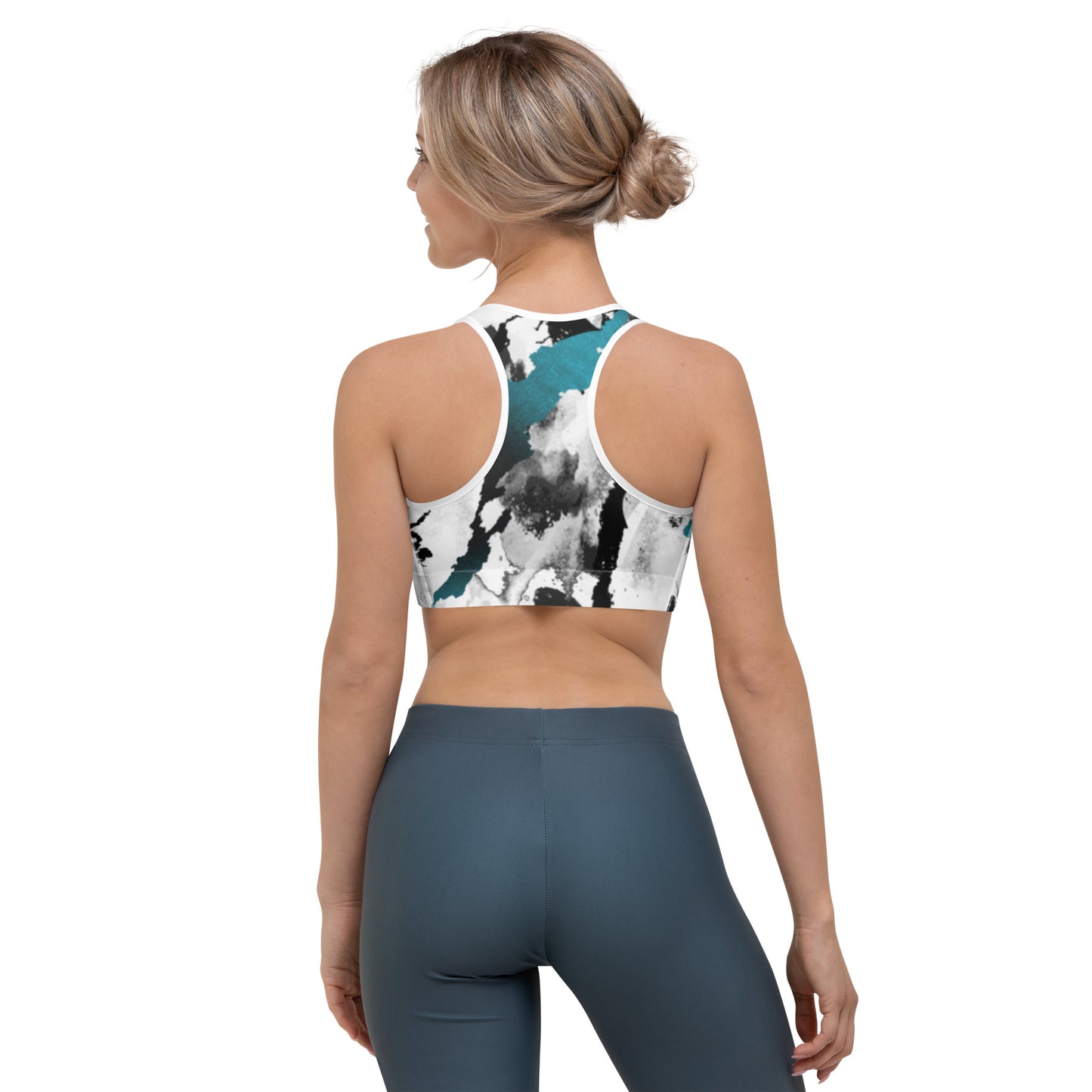 Marble Teal | Sports bra