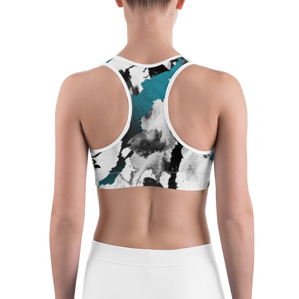 Marble Teal | Sports bra