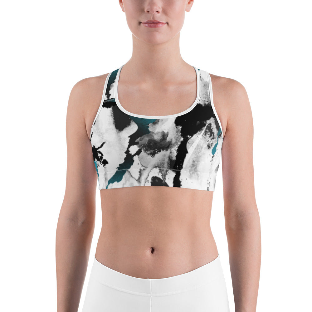 Marble Teal | Sports bra