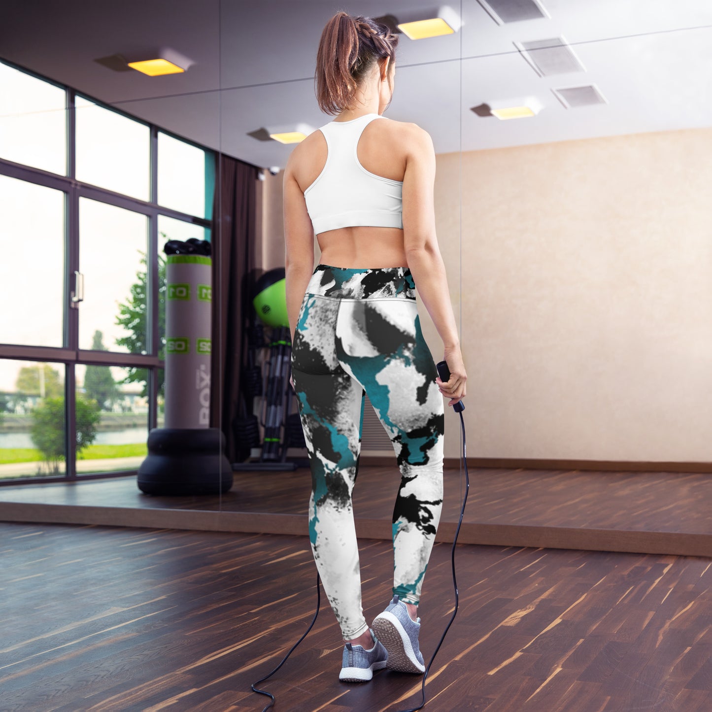 Marble Teal | Yoga Leggings