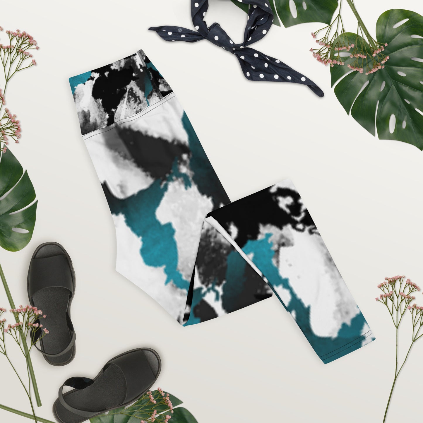 Marble Teal | Yoga Leggings