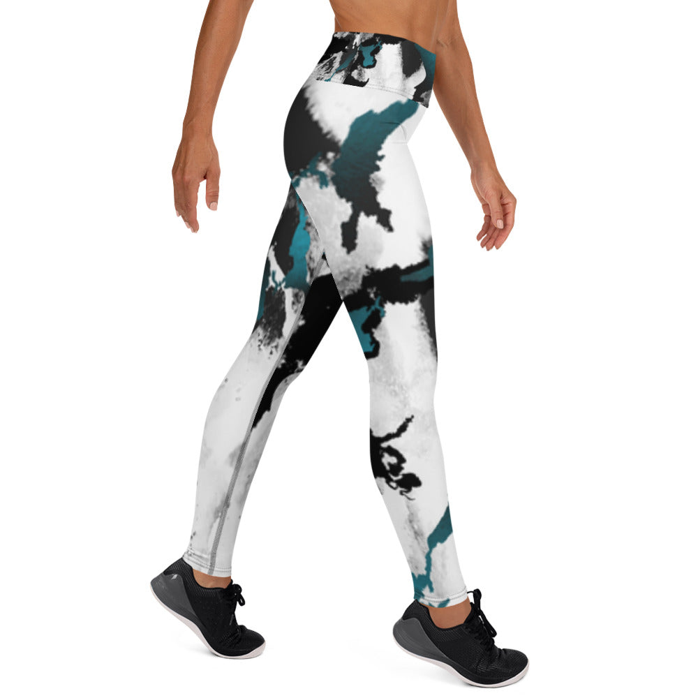 Marble Teal | Yoga Leggings