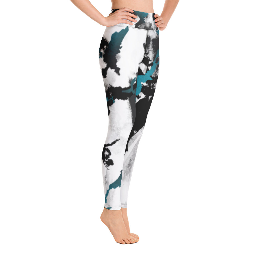 Marble Teal | Yoga Leggings