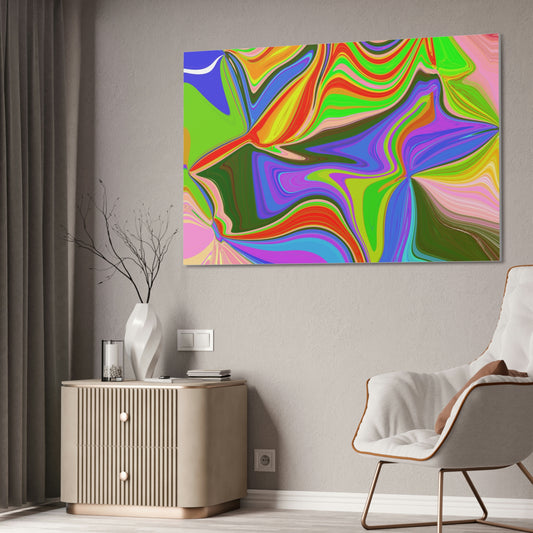 Canvas Stretched, 1.5'' Rainbow Abstract