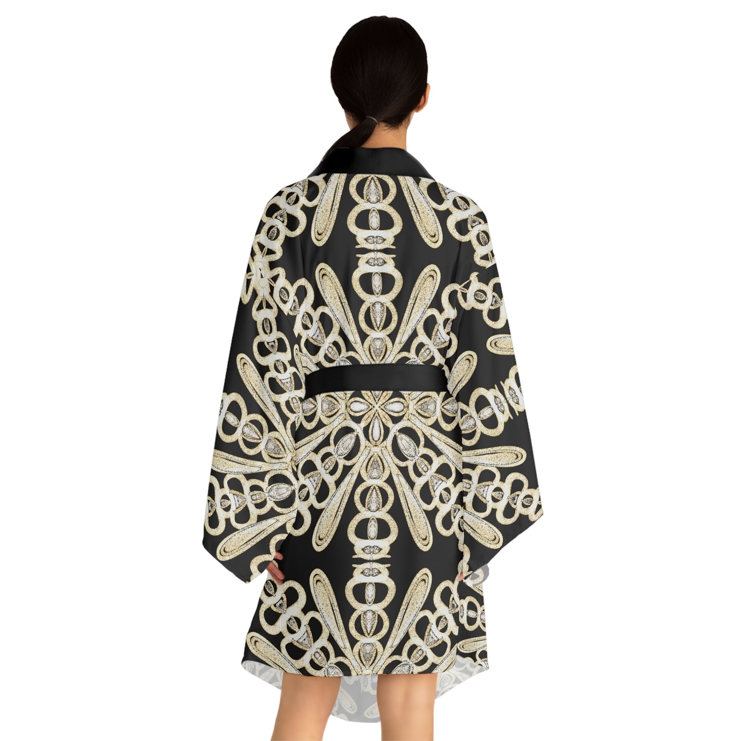 Long Sleeve Kimono Robe Diamonds & Pearls