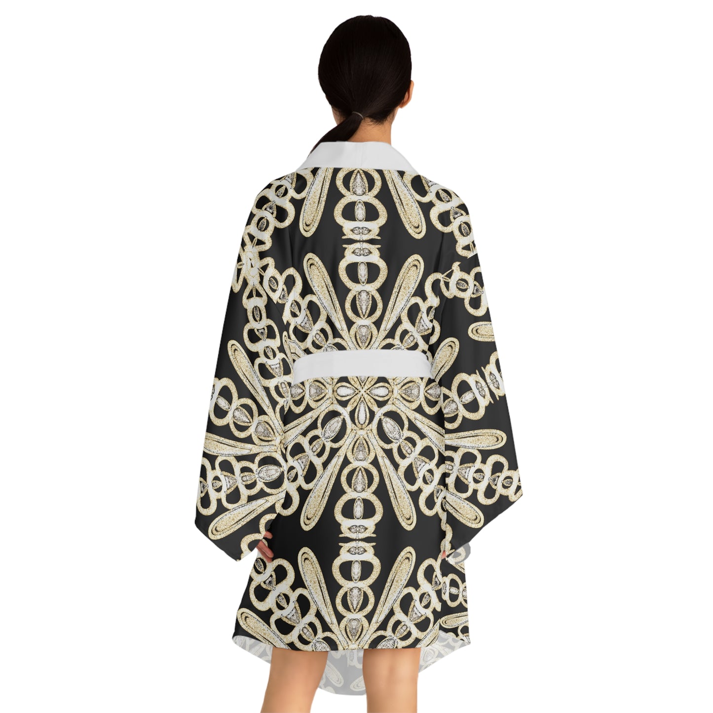 Long Sleeve Kimono Robe Diamonds & Pearls