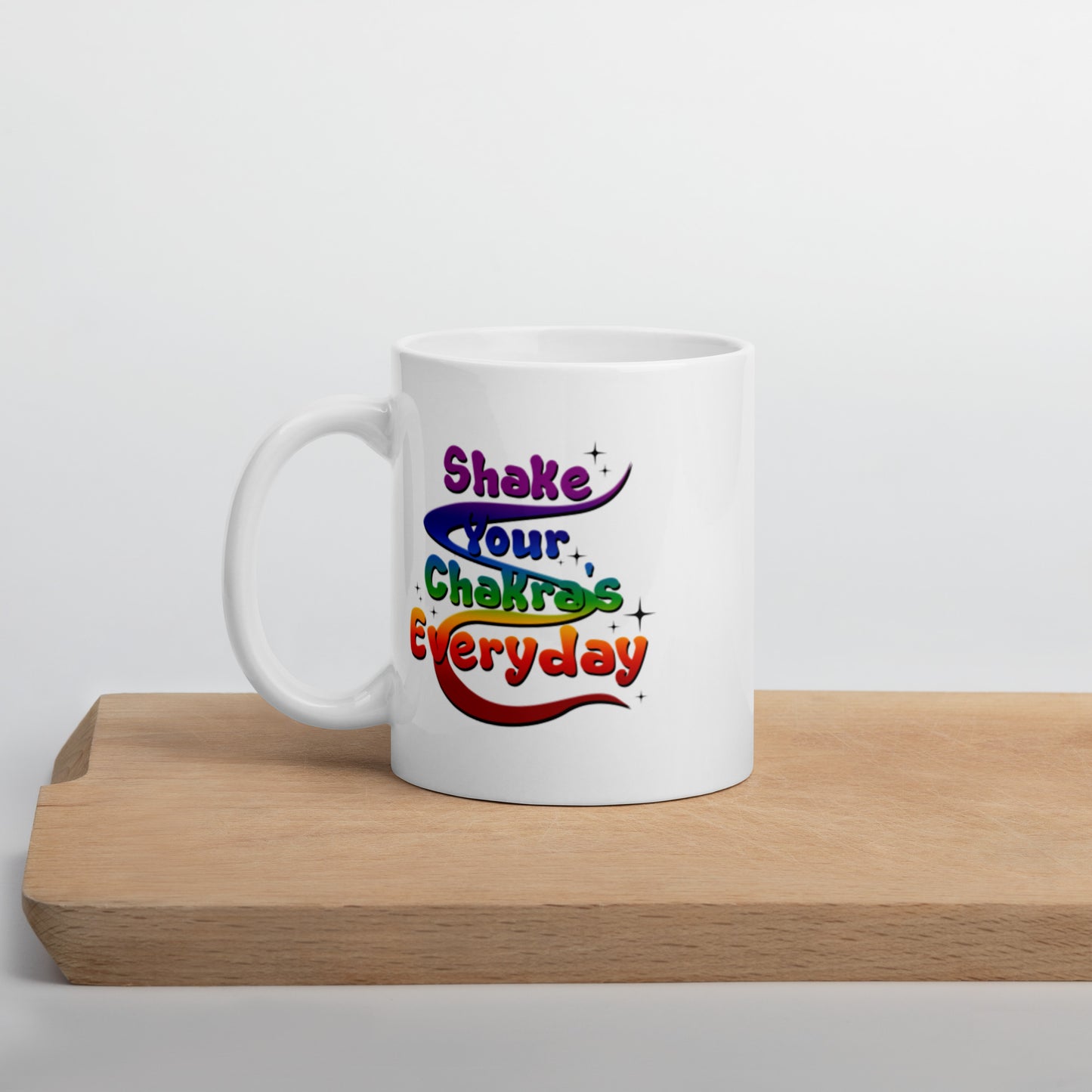 Shake Your Chakra | White glossy mug