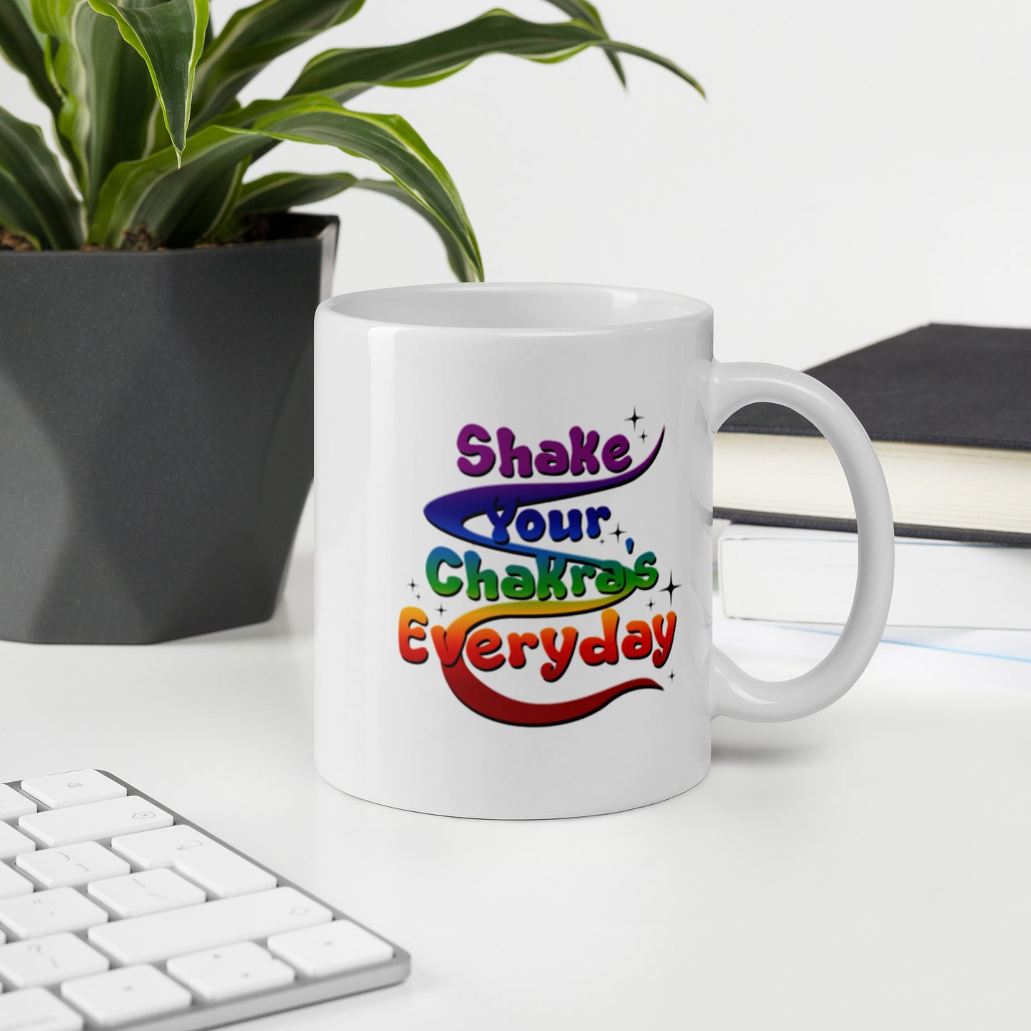 Shake Your Chakra | White glossy mug