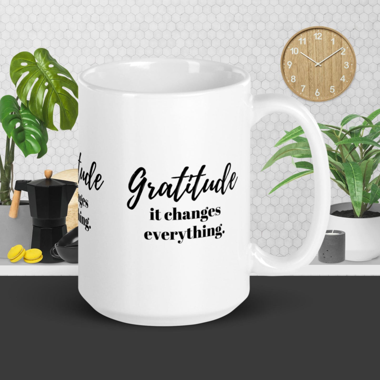 Gratitude | White glossy mug