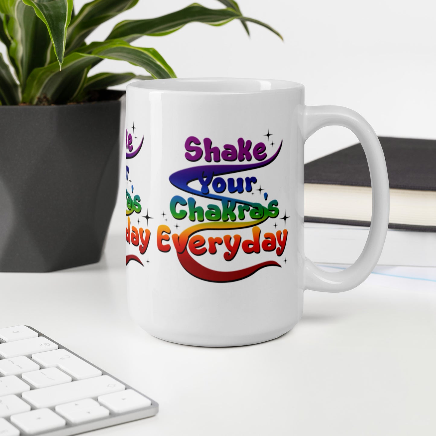 Shake Your Chakra | White glossy mug